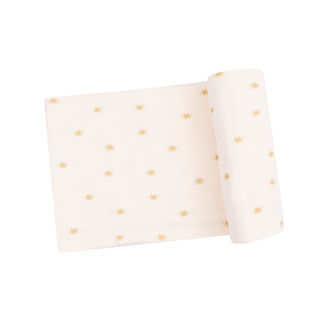 Simple Suns Ribbed Swaddle Blanket
