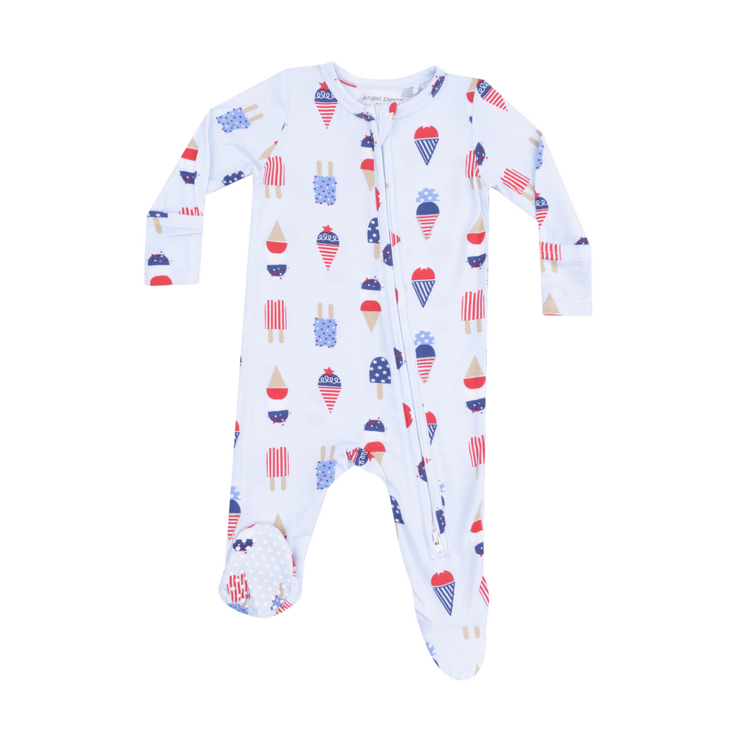 American Ice Cream Blue Two-Way Zip Footie