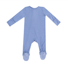 Load image into Gallery viewer, Solid Country Blue Two-Way Zip Footie

