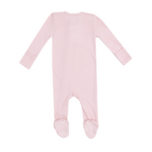Load image into Gallery viewer, Solid Rose Smoke Rib Two-Way Zip Footie
