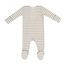 Load image into Gallery viewer, Stripe Sage Two-Way Zip Footie

