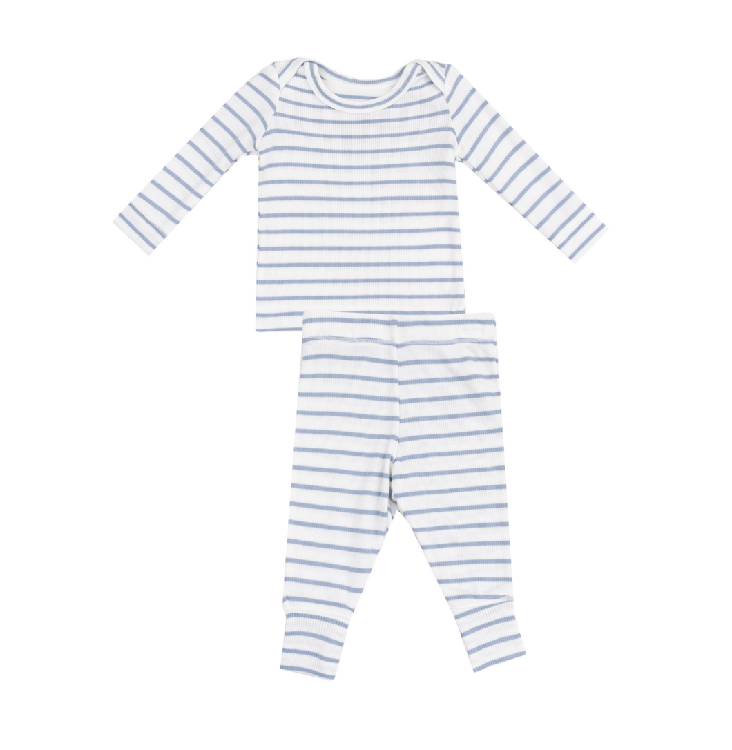 French Stripe Dusty Blue Lounge Set