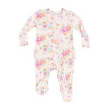Load image into Gallery viewer, Pick A Posy Ruffle Two-Way Zip Footie
