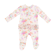 Load image into Gallery viewer, Pick A Posy Ruffle Two-Way Zip Footie
