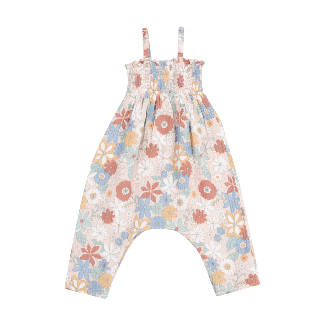 Tropical Retro Smocked Romper