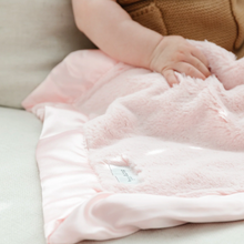 Load image into Gallery viewer, Light Pink Satin Border Receiving Blanket

