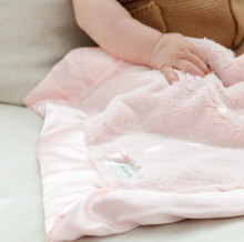 Load image into Gallery viewer, Light Pink Satin Border Mini Blanket
