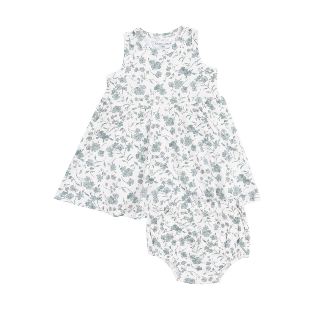 Baby's Breath Floral Tank Dress & Bloomer Set