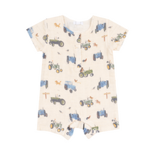 Load image into Gallery viewer, Tractors And Friends Henley Shortie Romper
