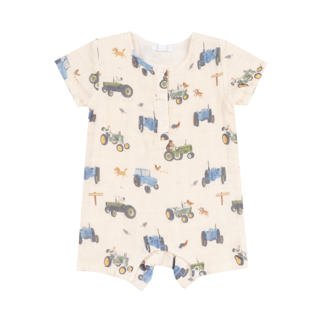 Tractors And Friends Henley Shortie Romper