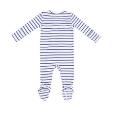 Load image into Gallery viewer, Stripe Vintage Navy Two-Way Zip Footie
