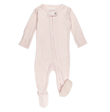 Load image into Gallery viewer, Cotton Candy Pointelle 2-Way Zip Footie
