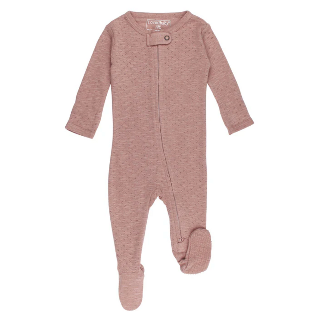 Taffy Pointelle 2-Way Zip Footie