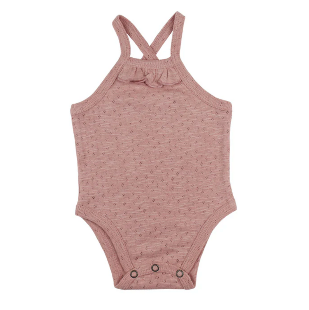 Taffy Pointelle Criss-Cross Bodysuit
