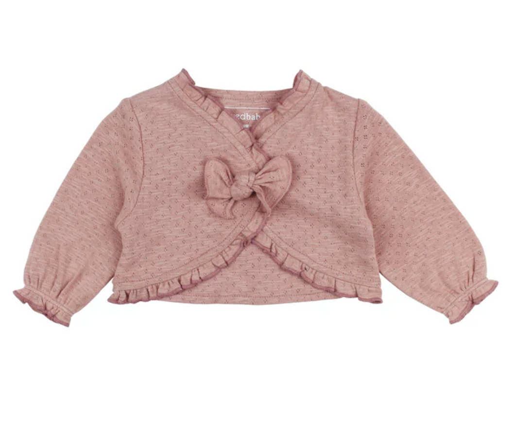 Taffy Pointelle Ruffle Sweater