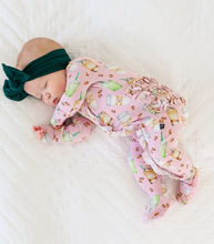 Load image into Gallery viewer, Mama&#39;s Coffee Date Ruffle Zipper Footie
