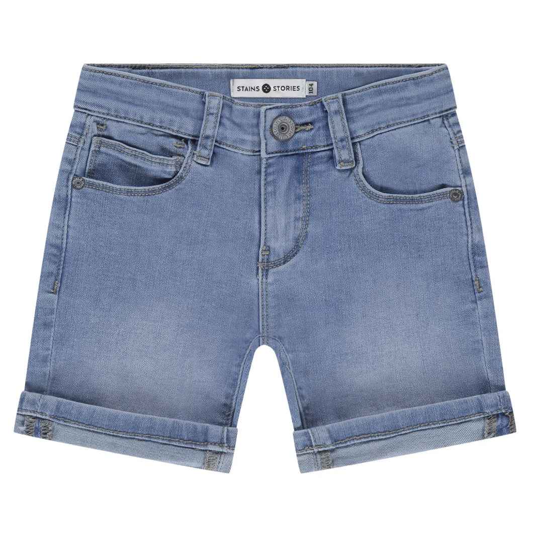 Fresh Blue Stretch Denim Shorts