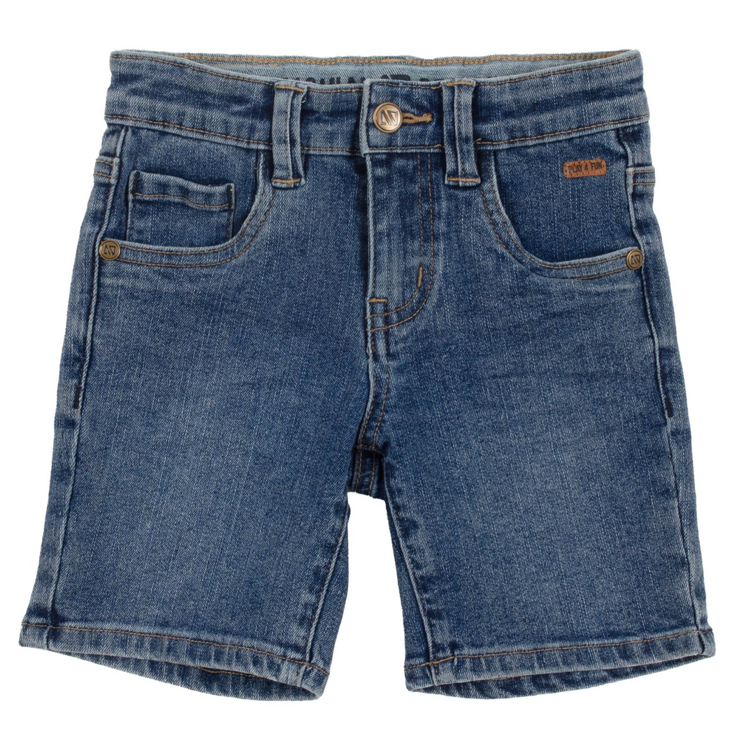 Medium Wash Denim Bermuda Shorts
