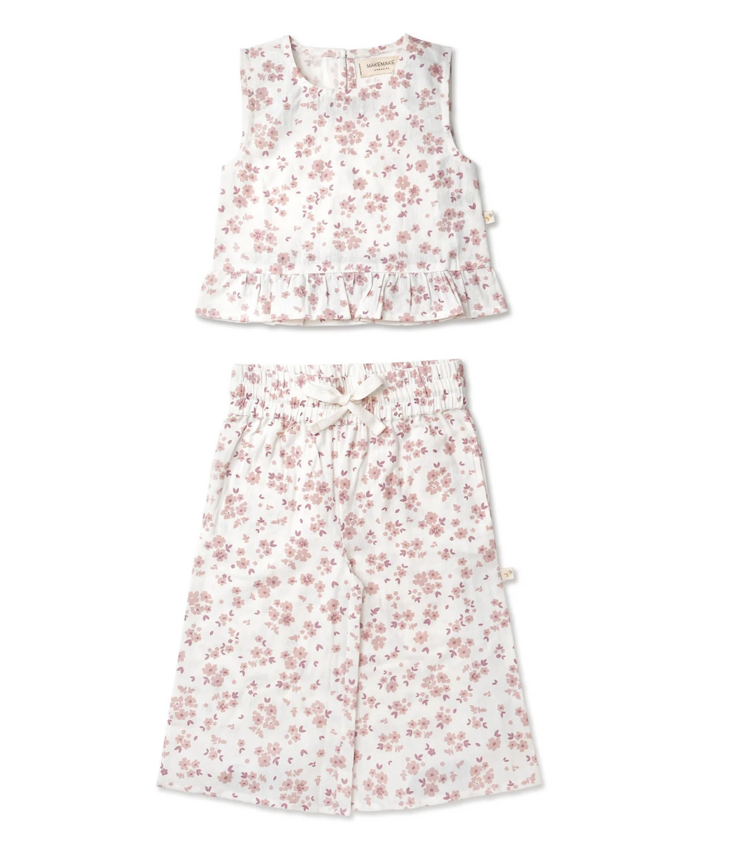 Petit Floral Organic Cotton Tank & Cropped Pant Set