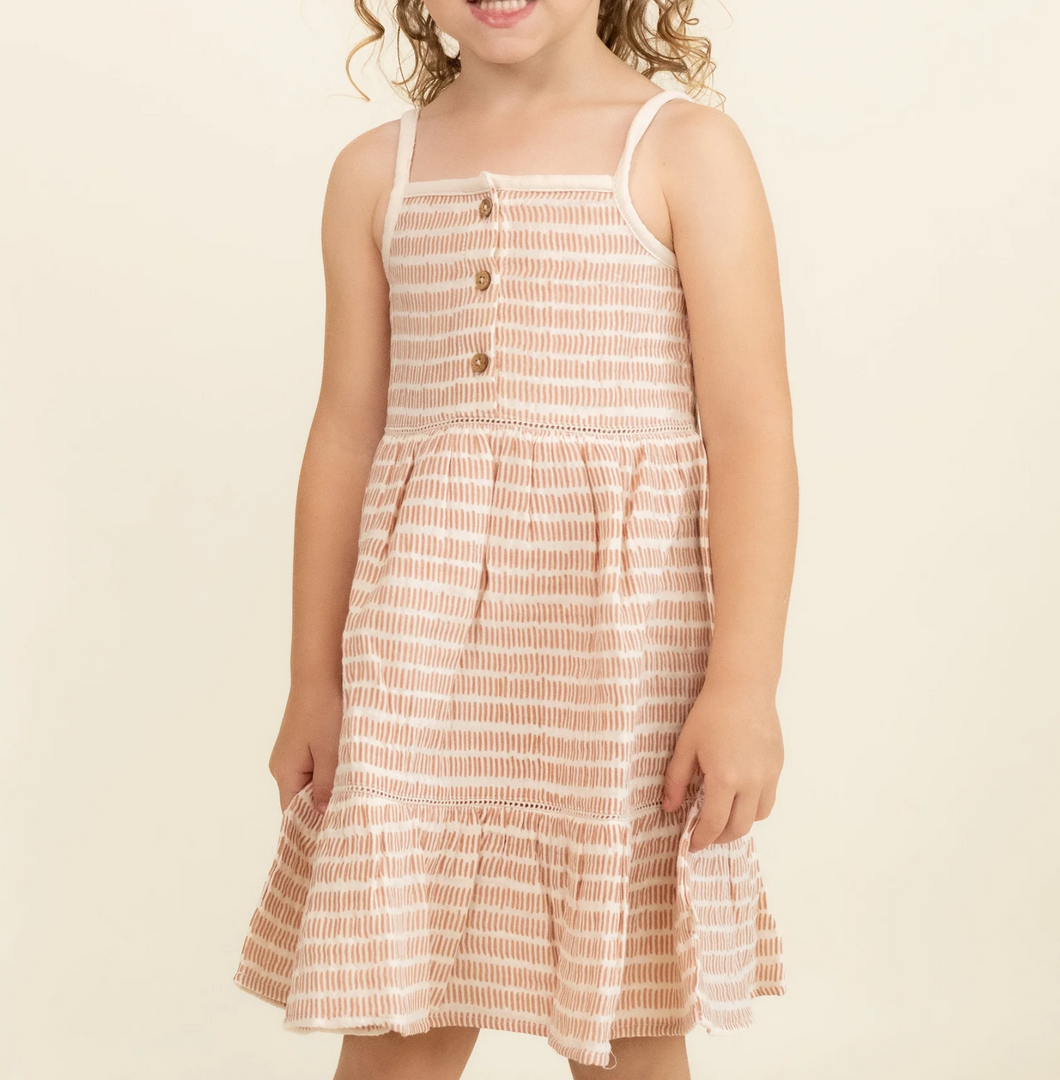 Dash Organic Cotton Buttoned Tiered Dress