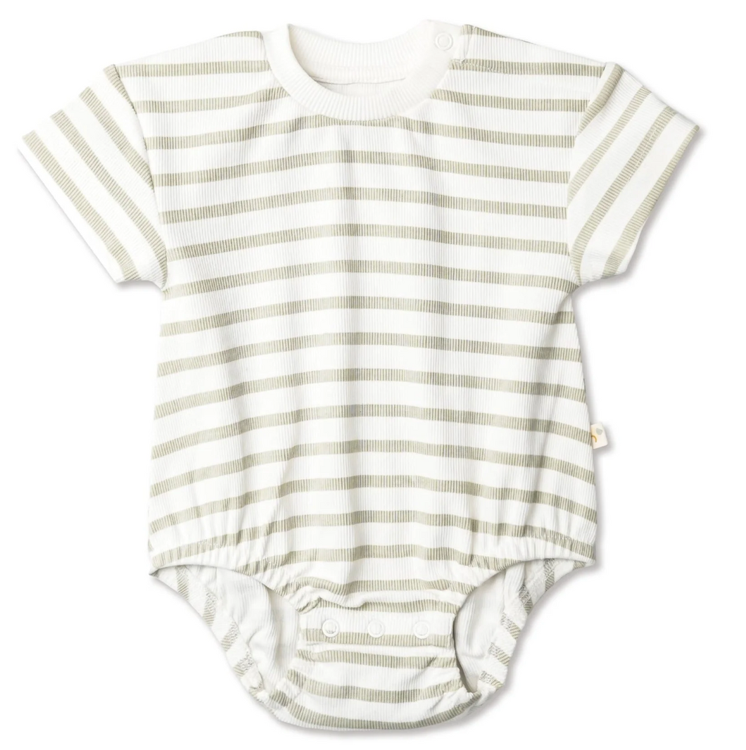 Sage Stripes Bubble Romper