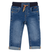 Load image into Gallery viewer, Rolled Cuff Medium Wash Denim Pants
