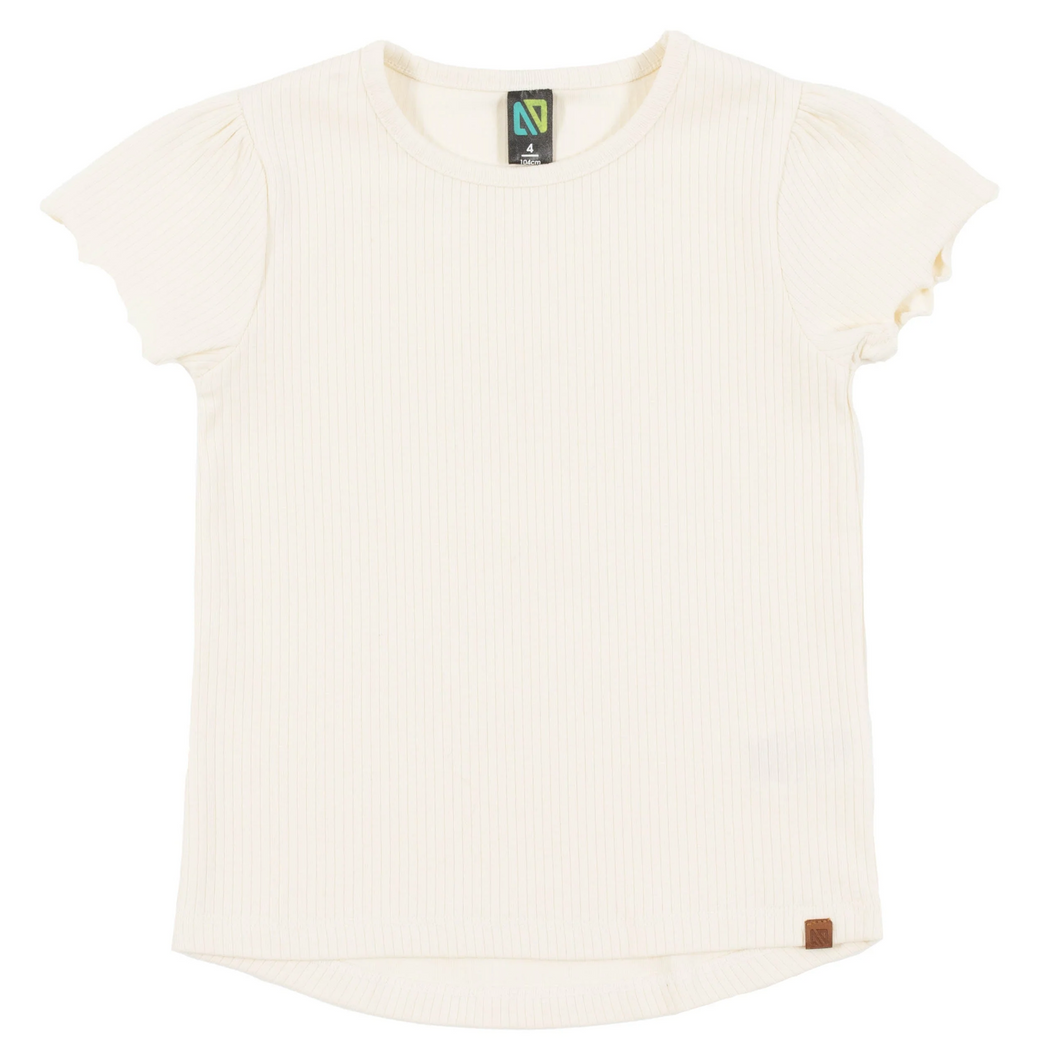 Ivory Rib Lettuce Edge Tee