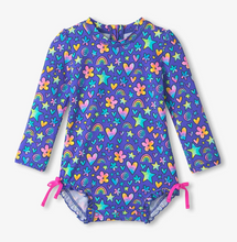 Load image into Gallery viewer, Watercolor Doodles One Piece Swimsuit
