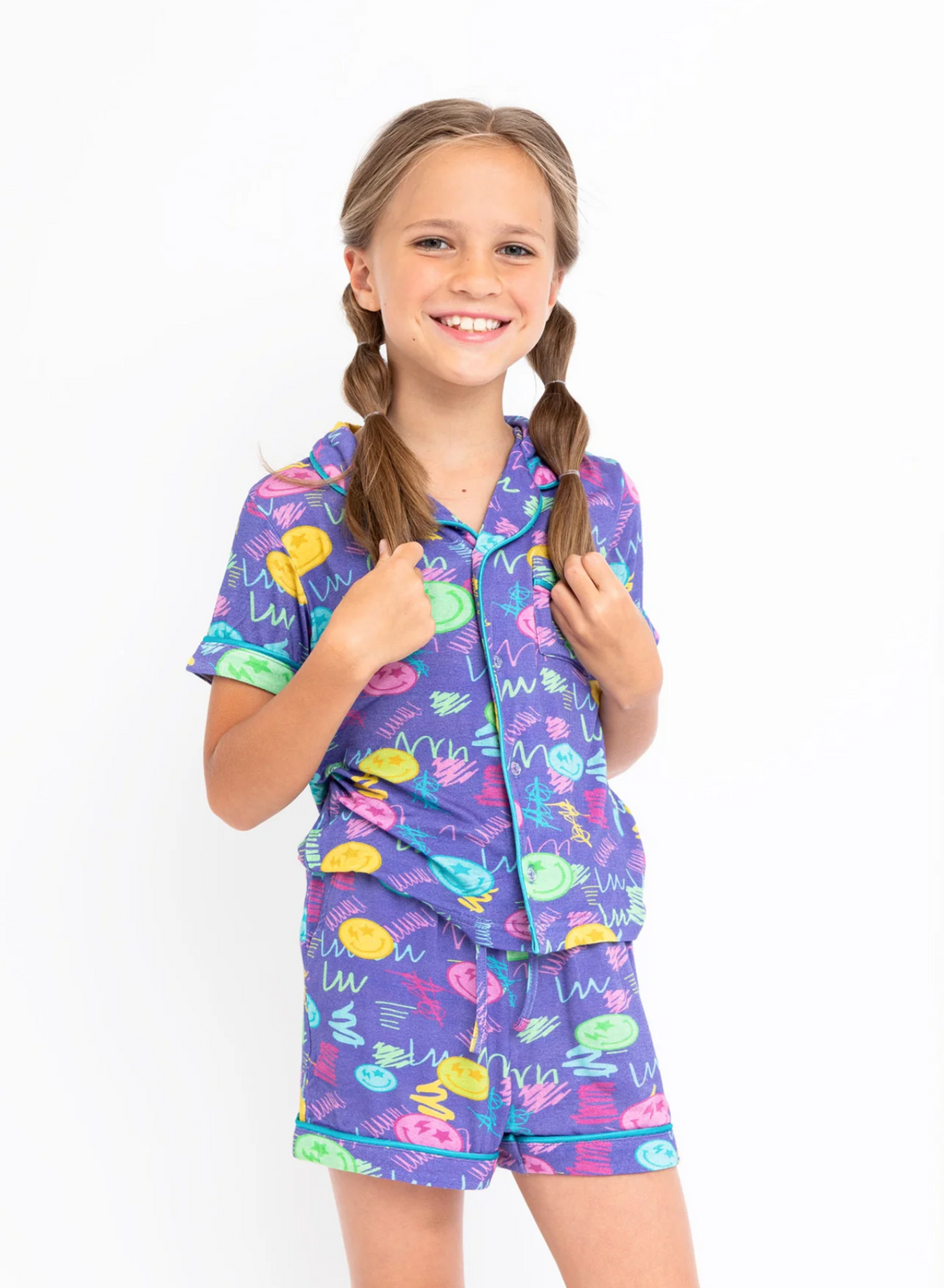 Purple Smiley Face 2pc PJ Set