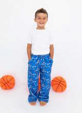 Load image into Gallery viewer, Blue Sports Plush Pajama Pants
