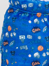 Load image into Gallery viewer, Blue Sports Plush Pajama Pants
