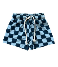 Load image into Gallery viewer, Navy Check Everyday Shorts
