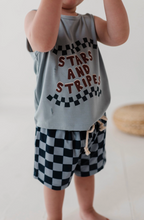 Load image into Gallery viewer, Navy Check Everyday Shorts
