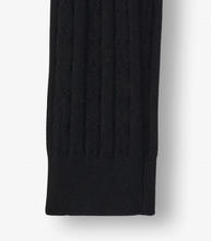 Load image into Gallery viewer, Black Cable Knit Footless Tights
