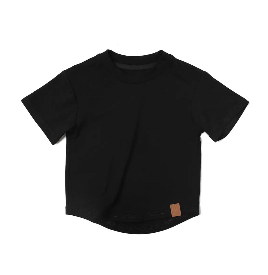 Black Basic Oversized Bamboo Short Sleeve Tee