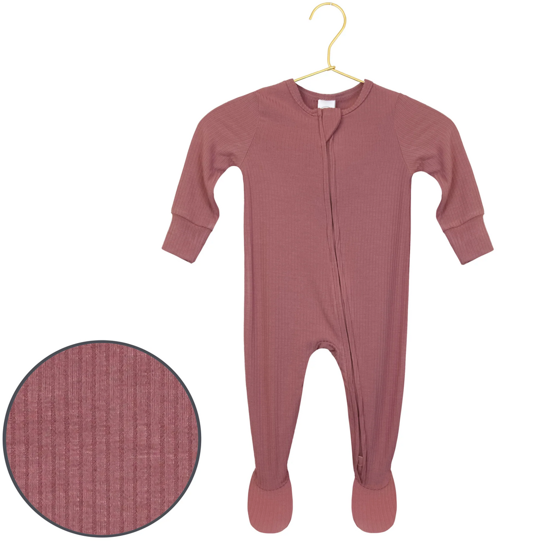 Marjorie Ribbed Zipper Footie