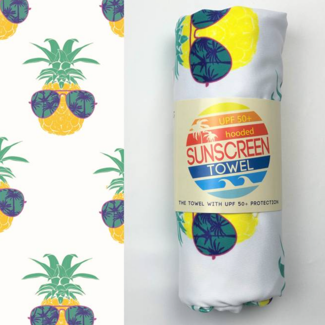 Pineapple Face Hooded UPF 50+ Sunscreen Towel