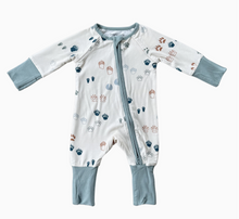 Load image into Gallery viewer, Tracking Prints Convertible Zip Romper
