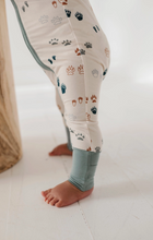 Load image into Gallery viewer, Tracking Prints Convertible Zip Romper
