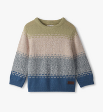 Load image into Gallery viewer, Blue Combo Knit Crewneck Sweater
