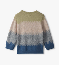 Load image into Gallery viewer, Blue Combo Knit Crewneck Sweater
