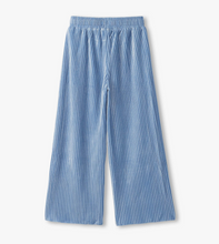 Load image into Gallery viewer, Cornflower Blue Pleated Wide Leg Velour Pant
