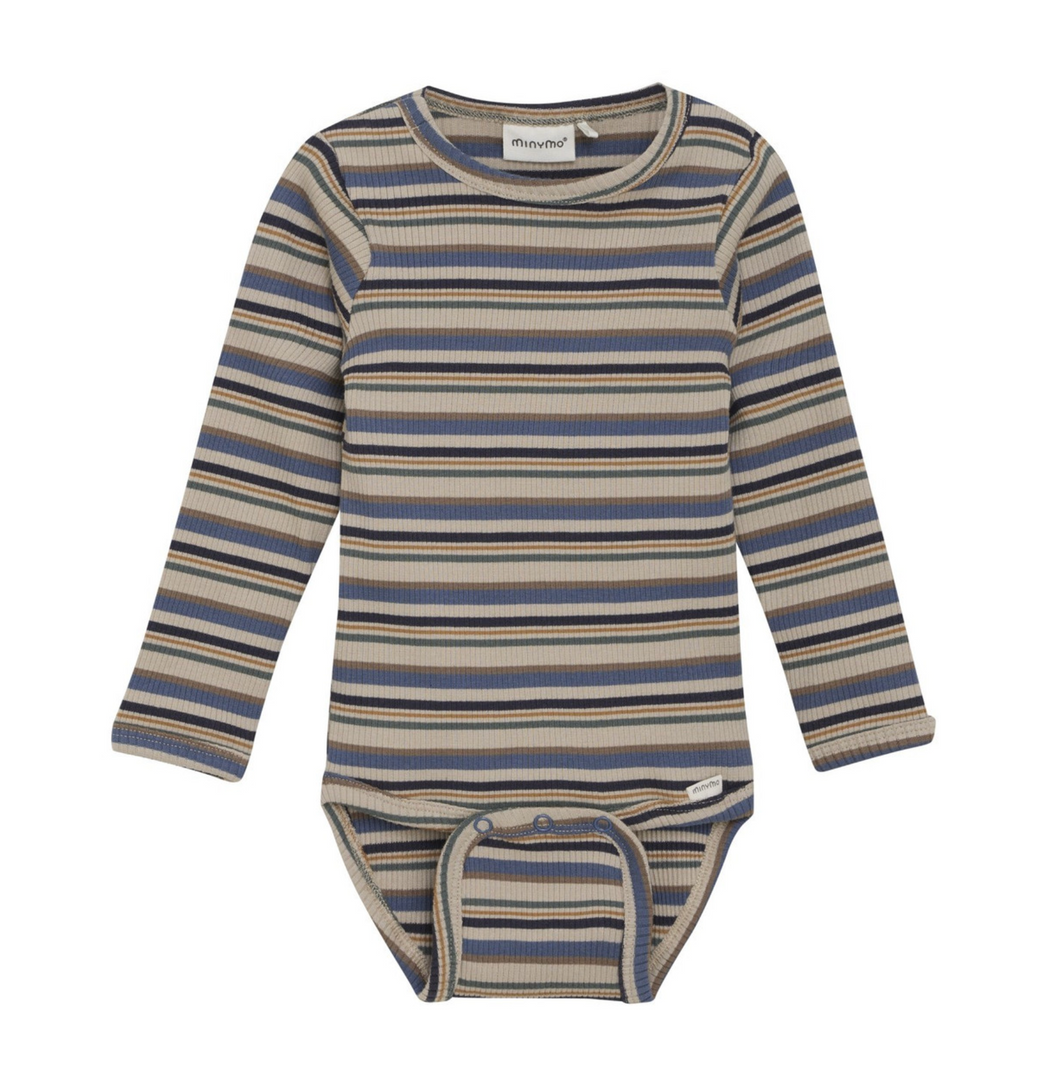 Fall Stripe Rib Long Sleeve Onesie