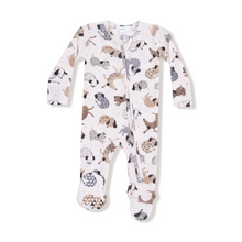 Load image into Gallery viewer, Cozy Pups Waffle 2-Way Zip Footie
