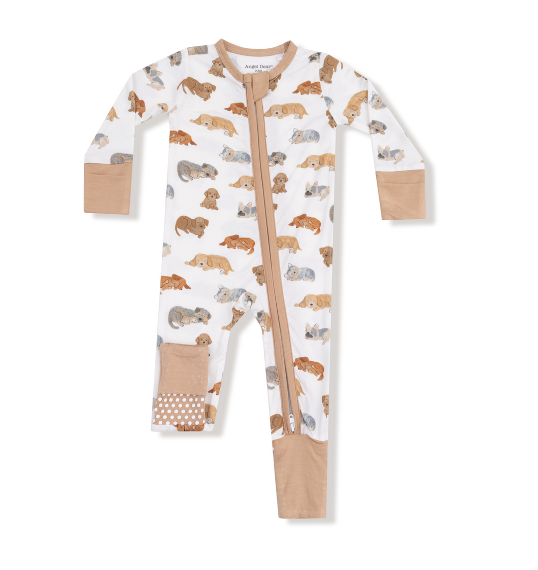 Napping Puppies 2-Way Zipper Romper