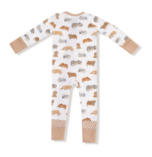 Load image into Gallery viewer, Napping Puppies 2-Way Zipper Romper
