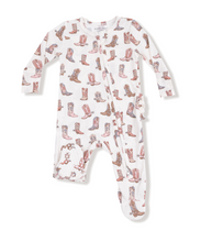 Load image into Gallery viewer, Future Cowgirl Ruffle Two-Way Zip Footie
