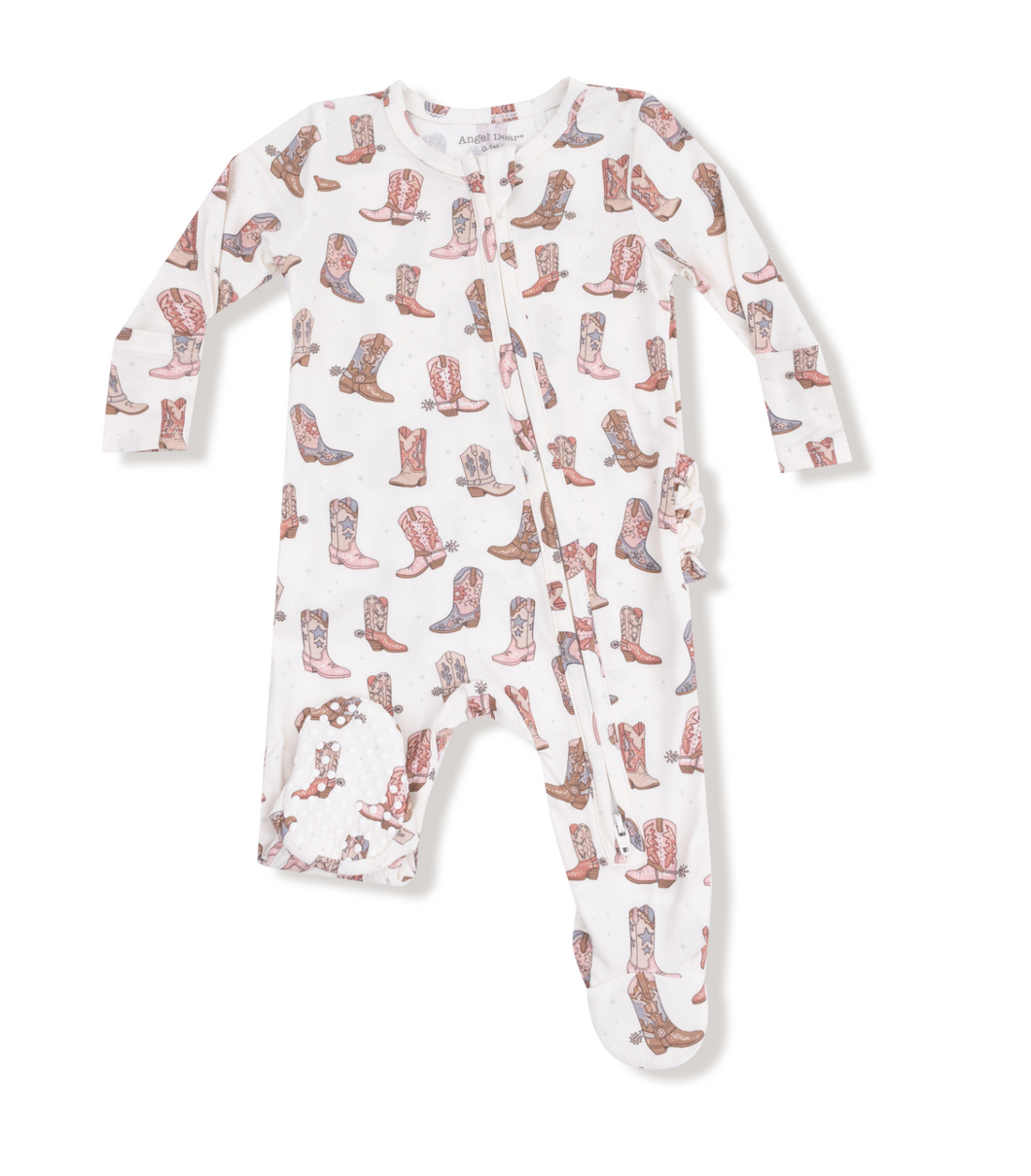 Future Cowgirl Ruffle Two-Way Zip Footie