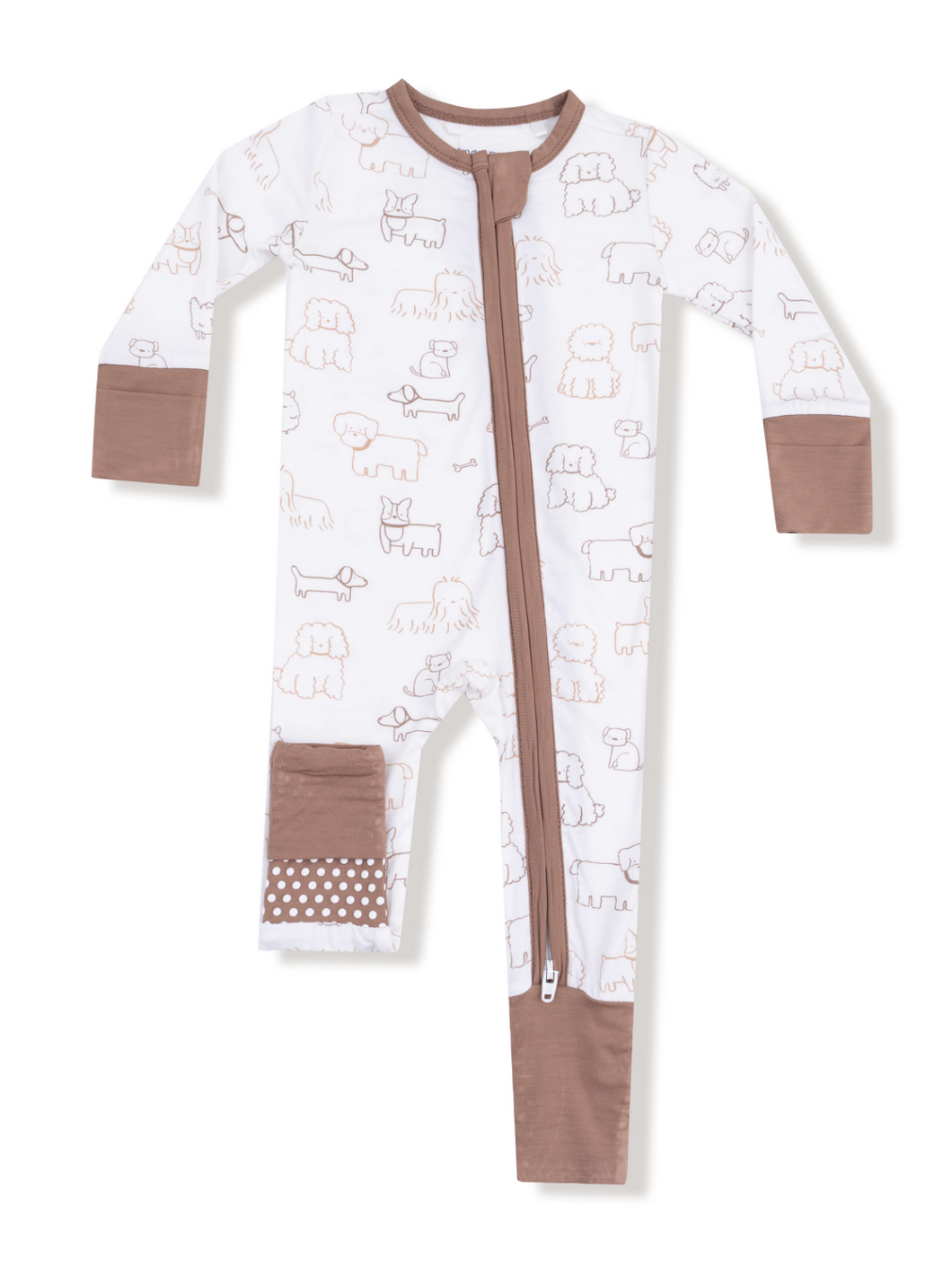 Neutral Puppies 2-Way Zipper Romper