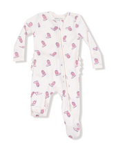 Load image into Gallery viewer, Petite Cowgirl Boots Ruffle Two-Way Zip Footie
